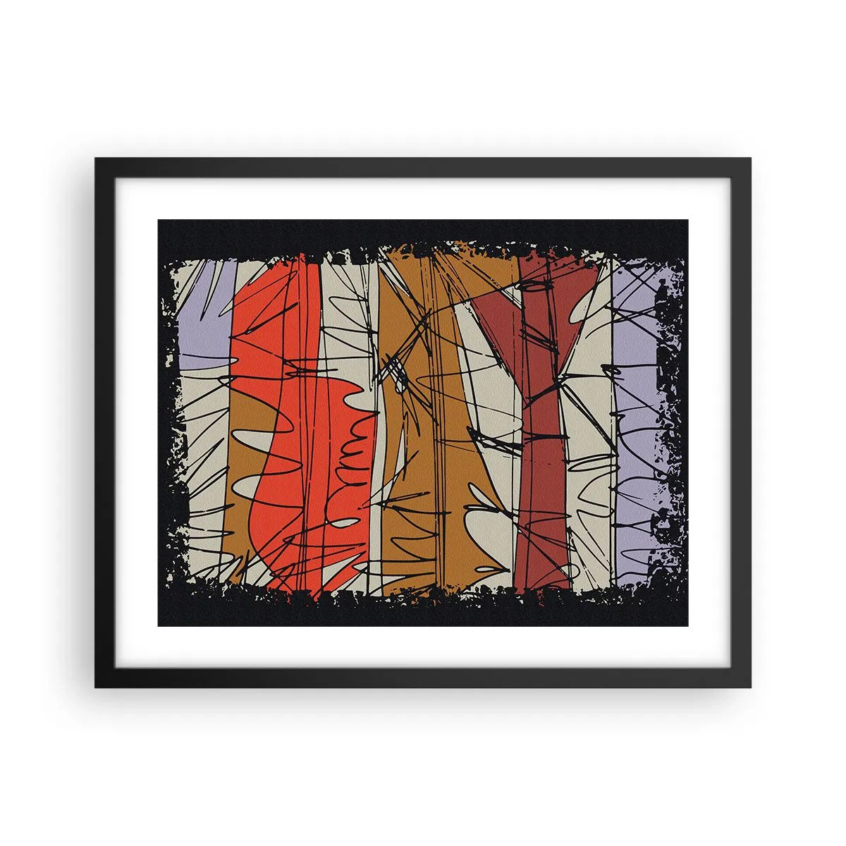 Plagát v čiernom ráme - Spontánna kompozícia - 50x40 cm