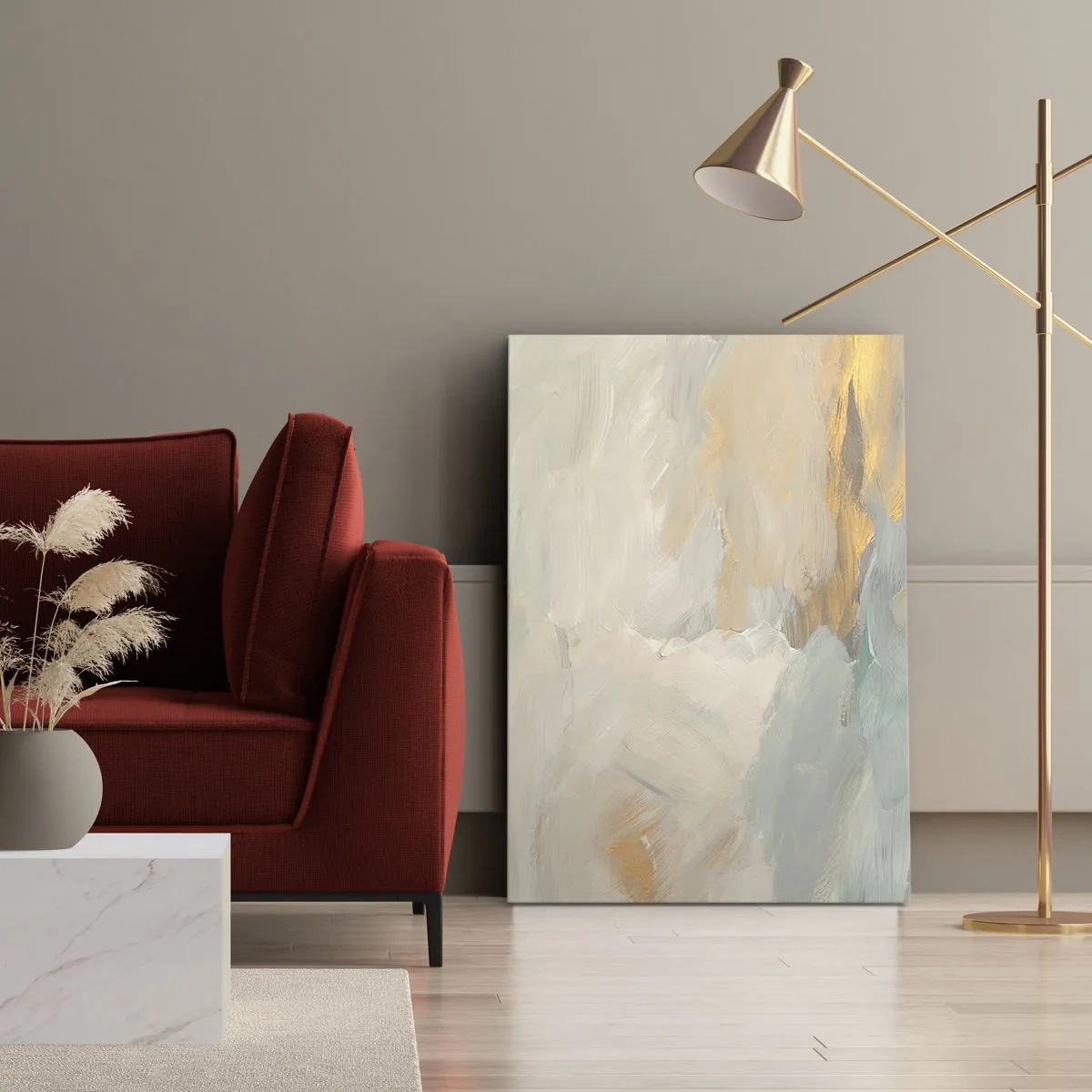 Obraz na plátne - Abstrakcia – krajina nehy - 55x100 cm