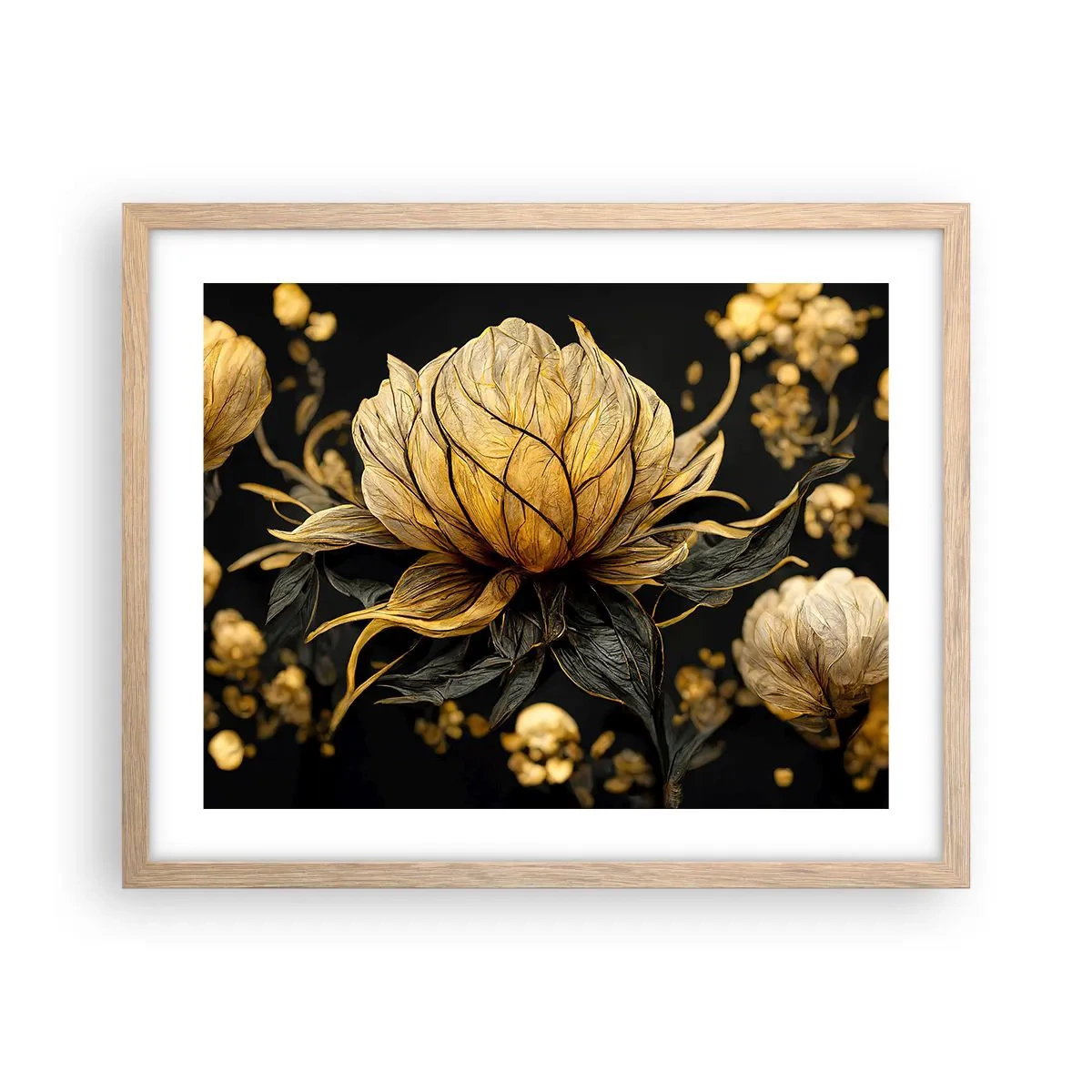 Plagát v ráme zo svetlého duba - Jemná krehkosť - 50x40 cm