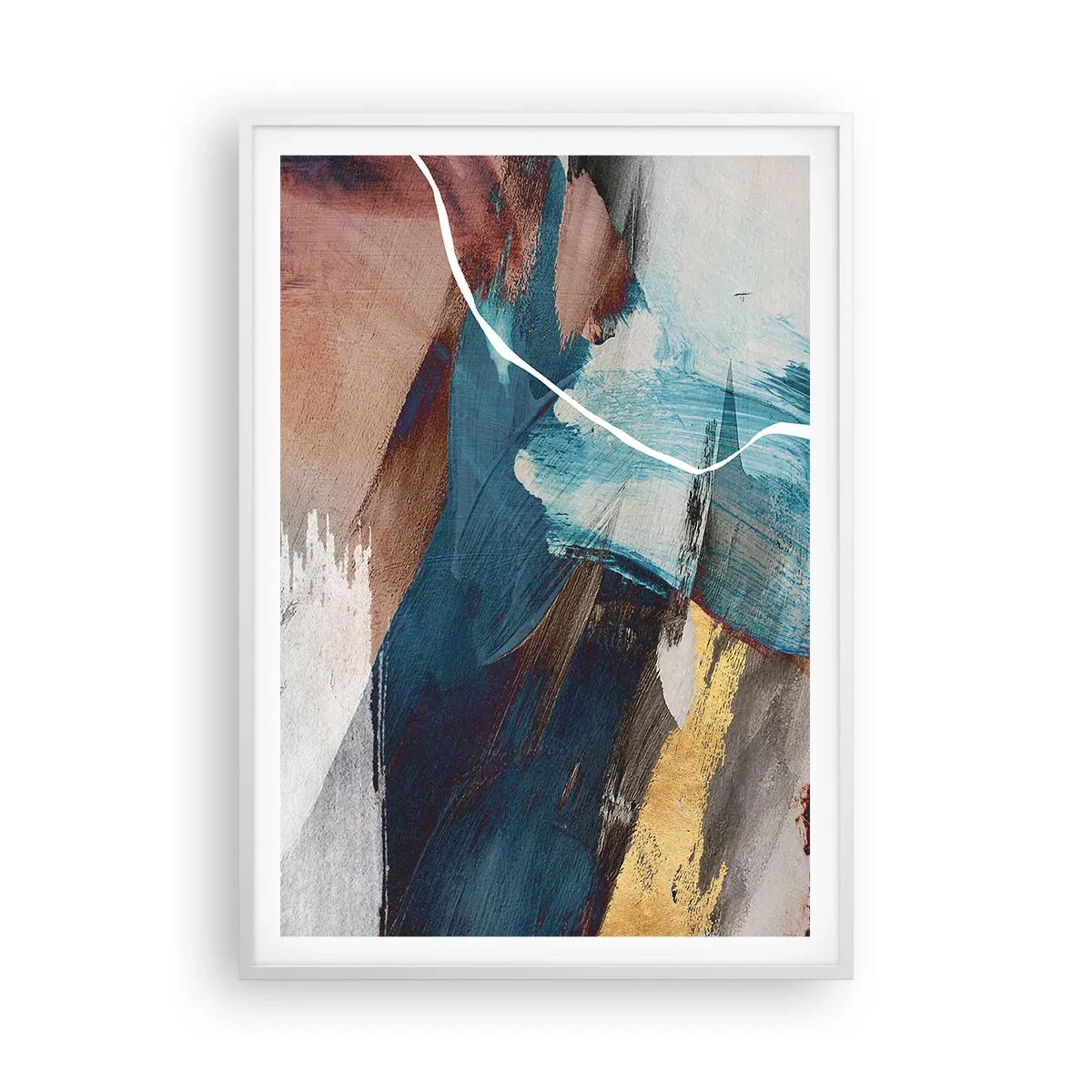 Plagát v bielom ráme - Na plno a s energiou - 70x100 cm