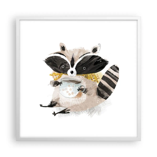 Plagát v bielom ráme - Môj priateľ mýval - 60x60 cm