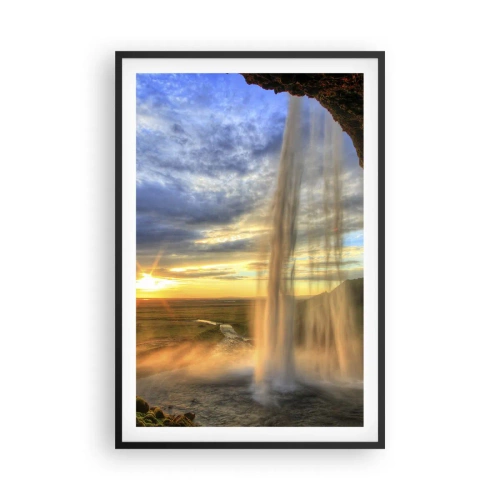 Plagát v čiernom ráme - Svet za závojom kvapiek  - 61x91 cm