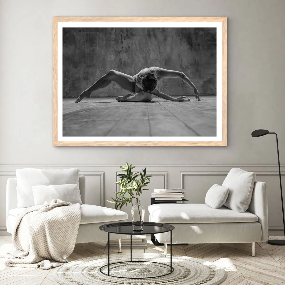 Plagát v ráme zo svetlého duba - Nájdená symetria - 50x40 cm