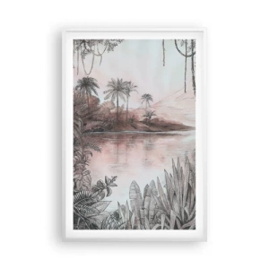 Plagát v bielom ráme - Denník cestovateľa z 19. storočia - 61x91 cm