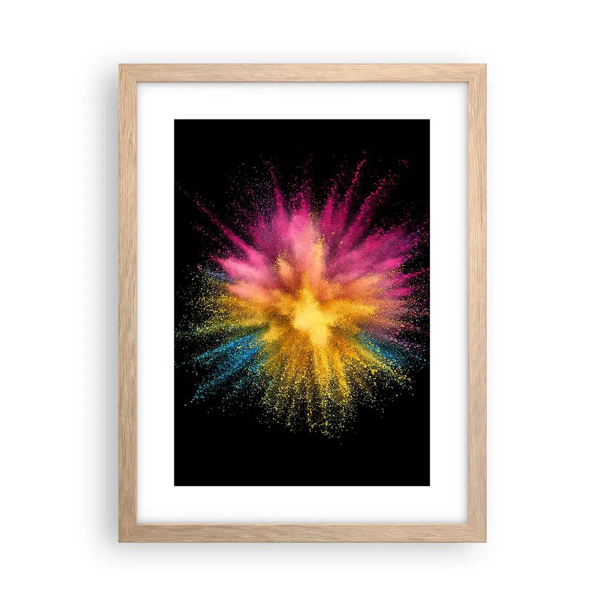 Plagát v ráme zo svetlého duba - Zrodenie farieb - 30x40 cm