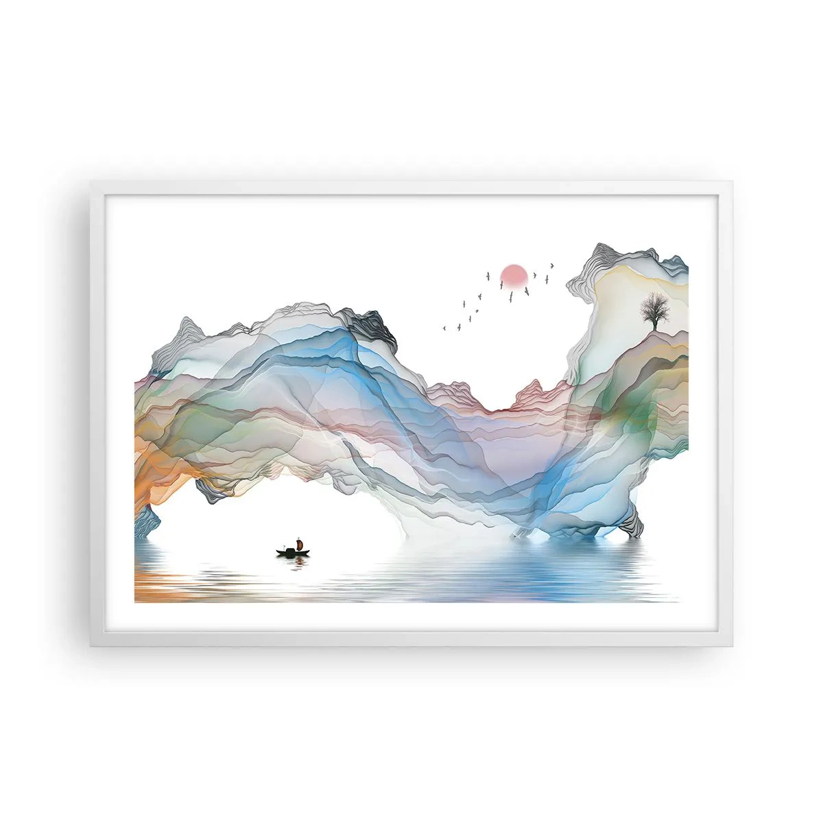Plagát v bielom ráme - Ku krištáľovým horám - 70x50 cm