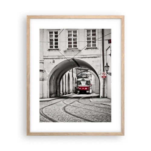 Plagát v ráme zo svetlého duba - Mestským labyrintom - 40x50 cm