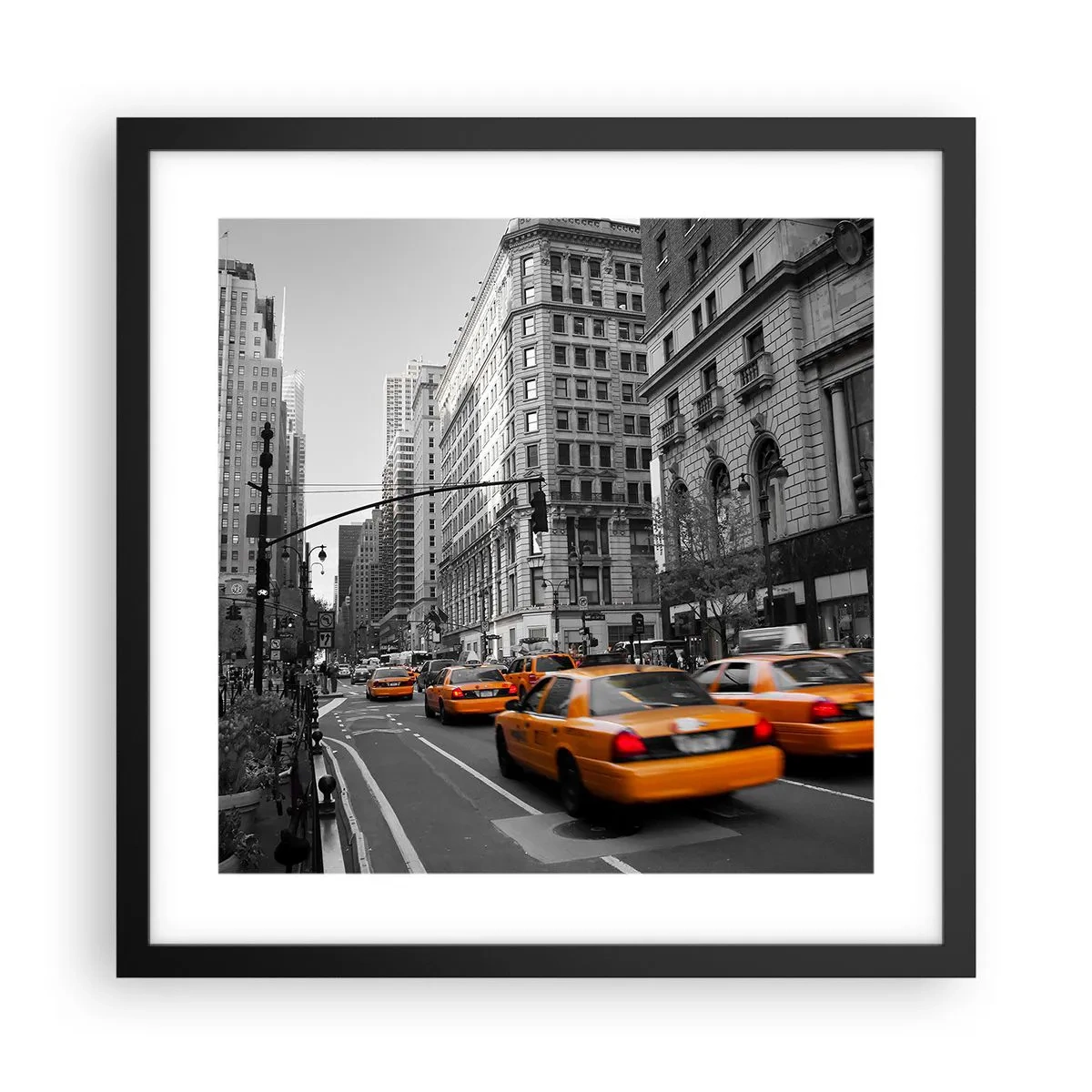 Plagát v čiernom ráme - Slnko veľkomesta - 40x40 cm