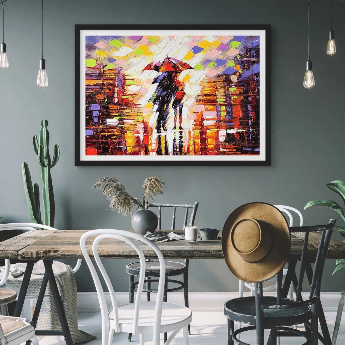 Plagát v čiernom ráme - Spoločne cez noc a dážď - 50x40 cm