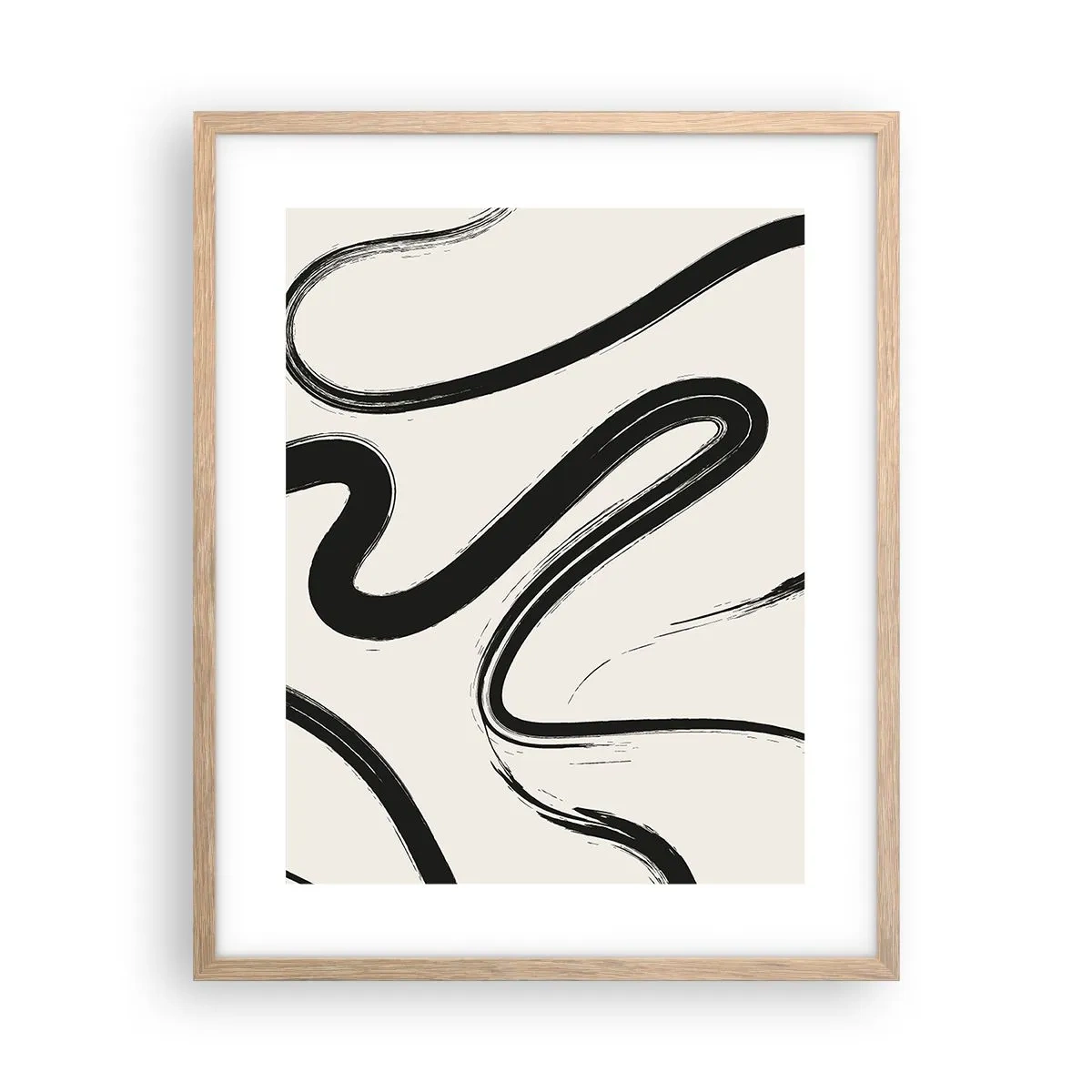Plagát v ráme zo svetlého duba - Čiernobiely rozmar - 40x50 cm