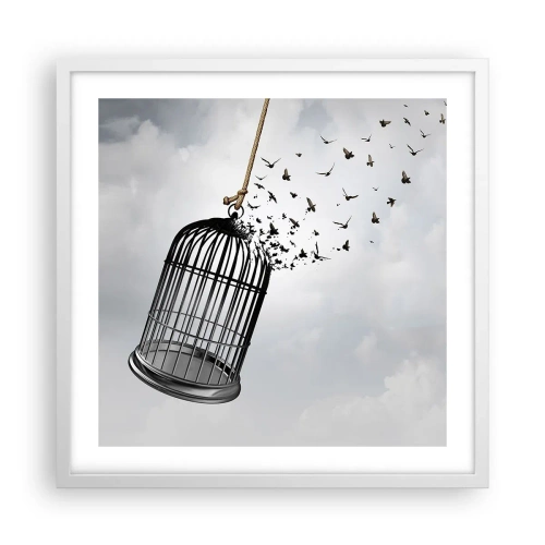 Plagát v bielom ráme - Viera… nádej… sloboda! - 50x50 cm