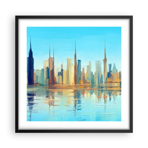 Plagát v čiernom ráme - Slnečná metropola - 50x50 cm