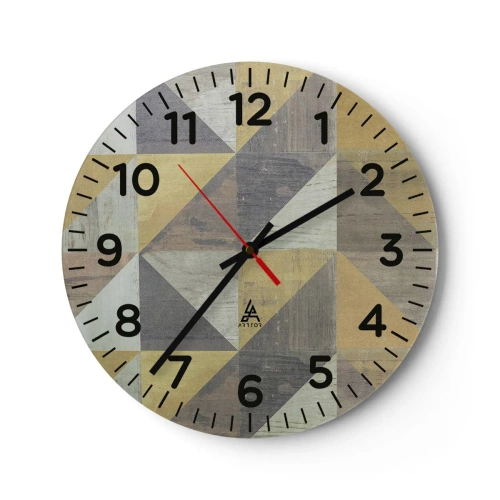 Nástenné hodiny - V uhle trojuholníka - 40x40 cm