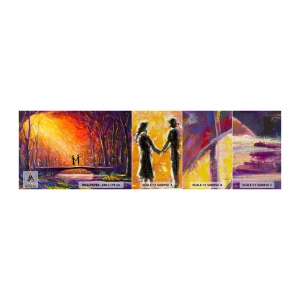 Vzorka fototapety Premium Canvas - Nebo ich tiež miluje - Abstrakcia, Pár milencov, Krajina - 100x30 cm