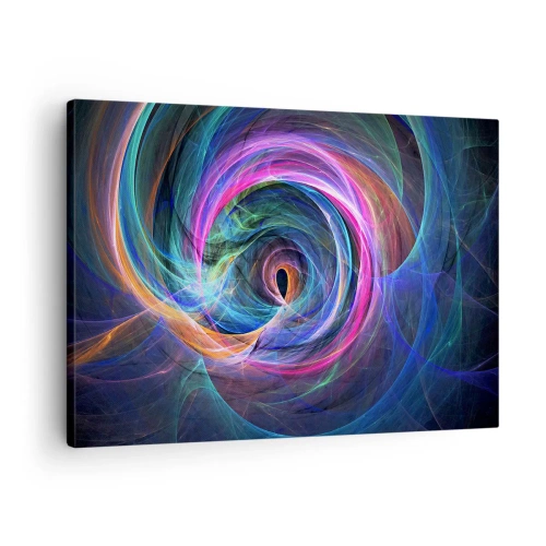 Obraz na plátne - Abstraktný vír farieb v odtieňoch fialovej, ružovej a modrej. - 70x50cm - Kam ma vedieš? - Moderná nástenná dekorácia do obývacej izby a spálne ARTTOR