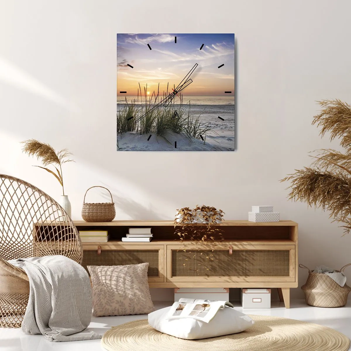 Nástenné hodiny - Pozri sa, predstav si a pociť - 40x40 cm