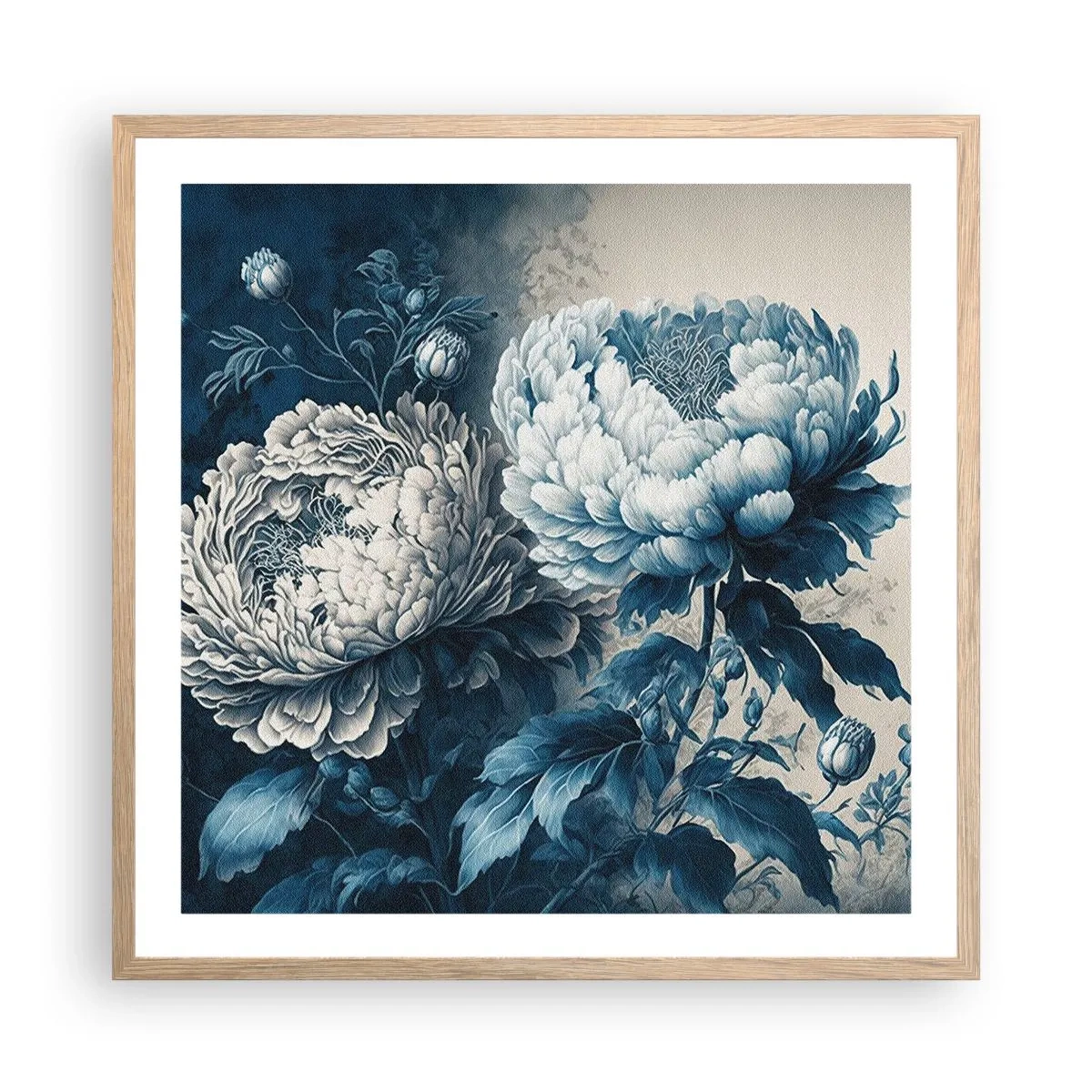 Plagát v ráme zo svetlého duba - Zhodný pár - 60x60 cm