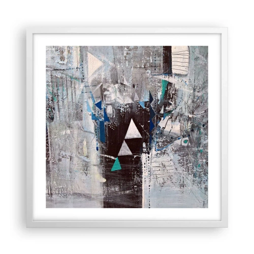 Plagát v bielom ráme - Prednostné poradie trojuholníkov - 50x50 cm