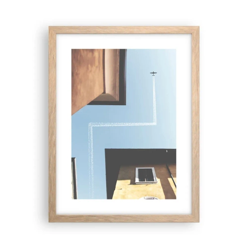 Plagát v ráme zo svetlého duba - Nad mestským labyrintom - 30x40 cm