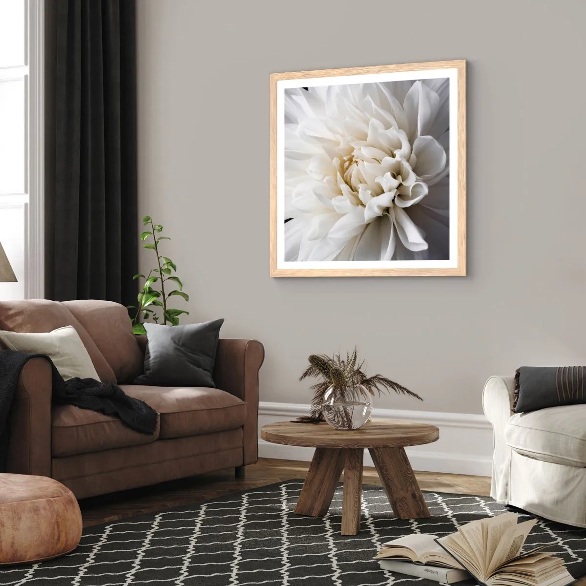 Plagát v ráme zo svetlého duba - Ráno s nevestou - 30x30 cm