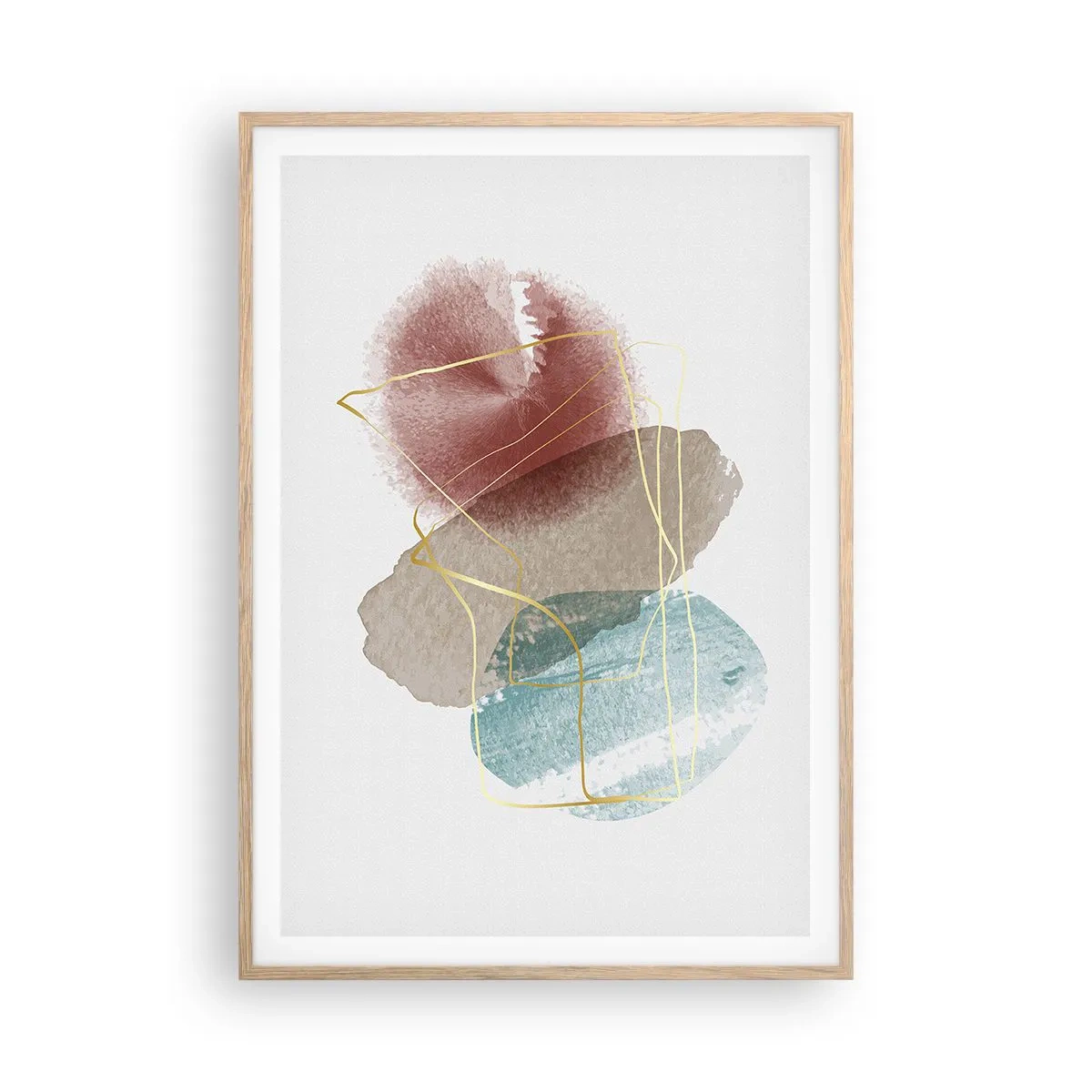 Plagát v ráme zo svetlého duba - Korálky priestoru - 70x100 cm