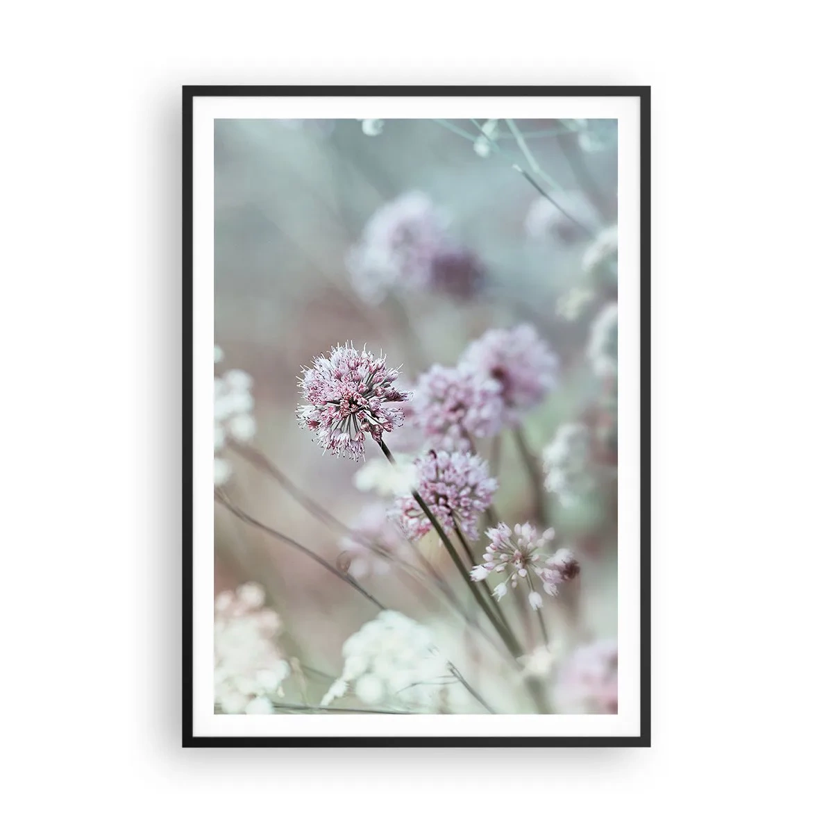 Plagát v čiernom ráme - Sladké filigrány byliniek - 70x100 cm