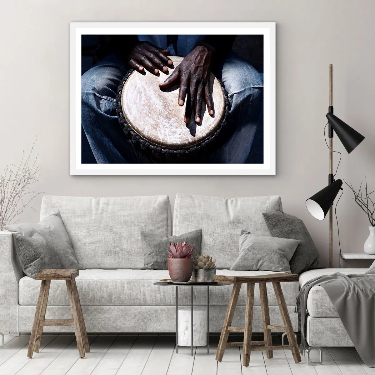 Plagát v bielom ráme - Žite vo svojom rytme - 100x70 cm