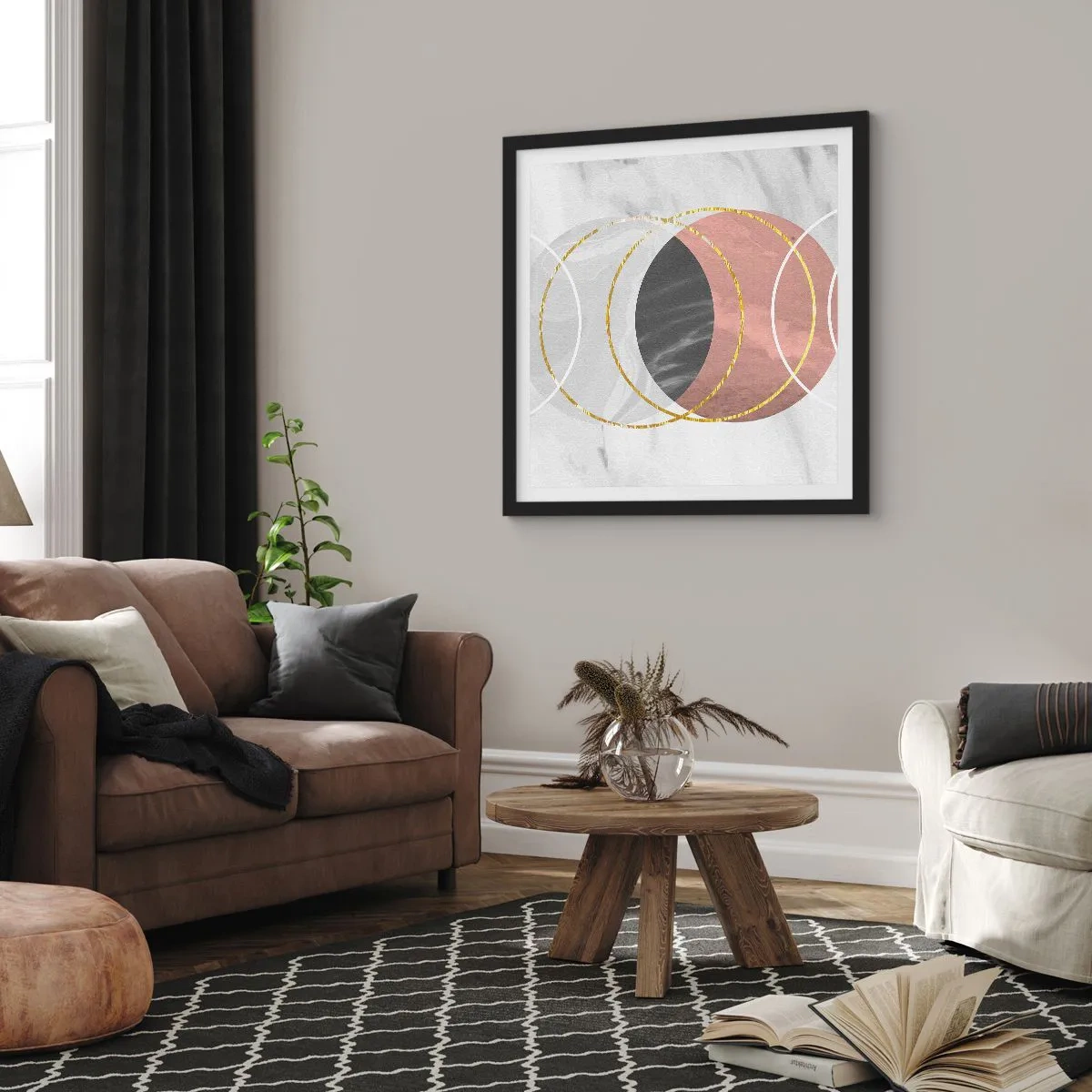 Plagát v čiernom ráme - Hudba sfér - 60x60 cm