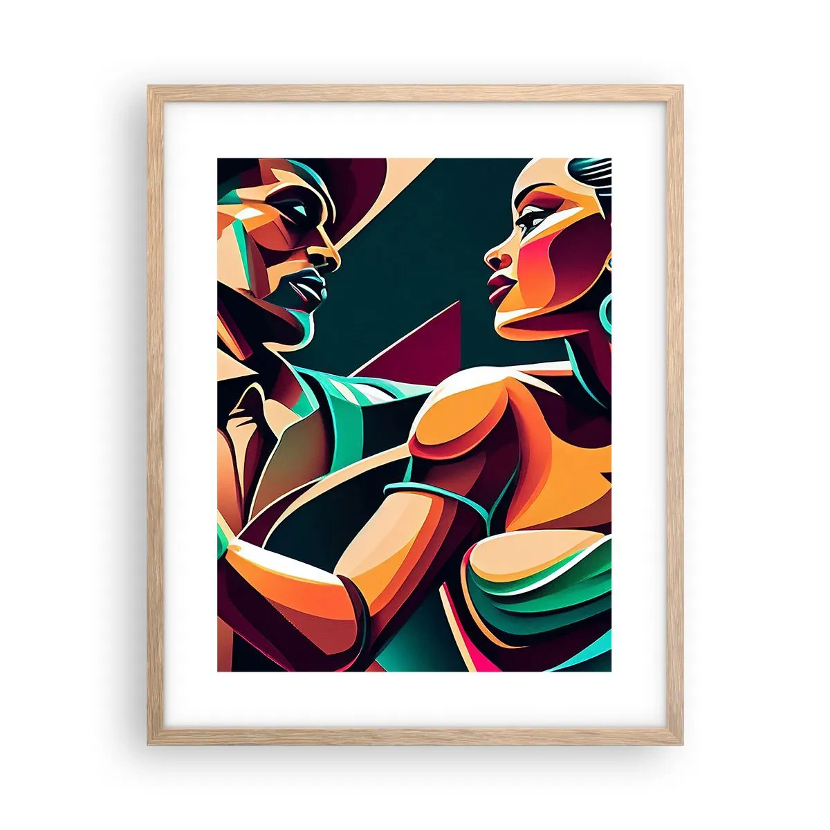 Plagát v ráme zo svetlého duba - V rytme srdca - 40x50 cm