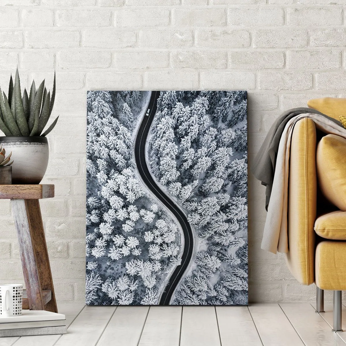 Obraz na plátne - Zimným lesom - 55x100 cm