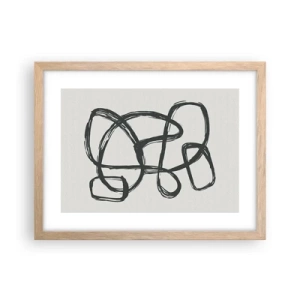 Plagát v ráme zo svetlého duba - Abstrakcie v slučke - 40x30 cm