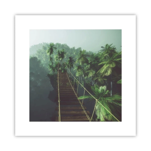 Plagát - Pri vodopáde zelene - 30x30 cm