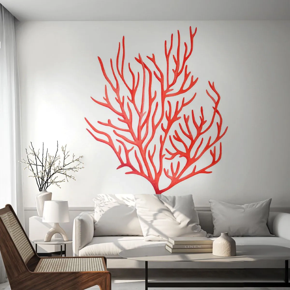 Fototapeta Premium Sand - Koralový filigrán - koralový útes, Prímorské, Minimalistický - 250x175 cm