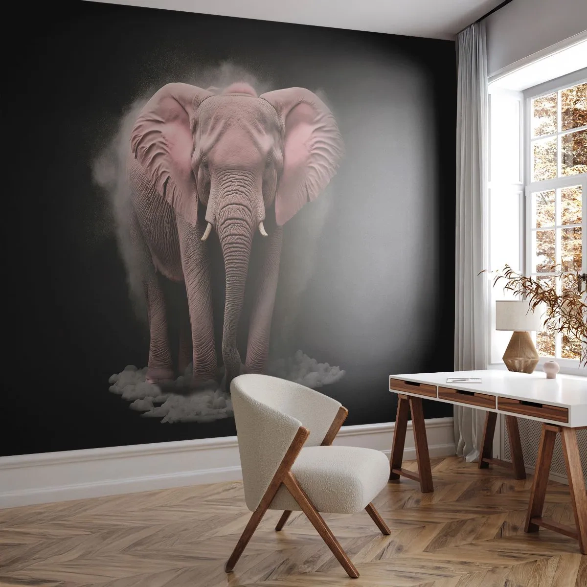 Fototapeta Premium Canvas - Nemysli na ružového slona! - slnko, Safari, Afriky - 250x175 cm
