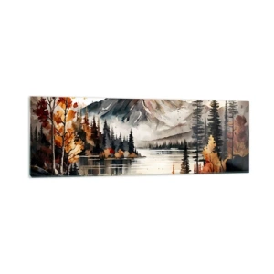 Obraz na skle - Zlatá jeseň na horách - 160x50 cm