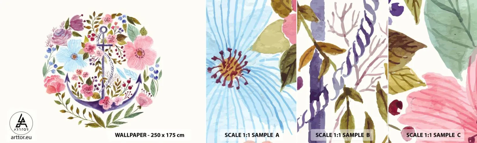 Vzorka Fototapeta Standard Eco - Námorníkov krásny sen - Kotva, Boho, Prímorské - 100x30 cm