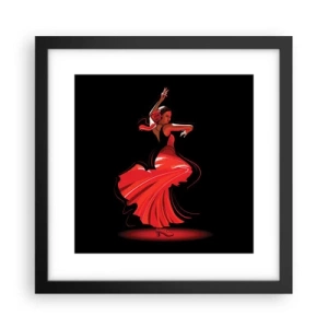 Plagát v čiernom ráme - Horúca duša flamenco - 30x30 cm