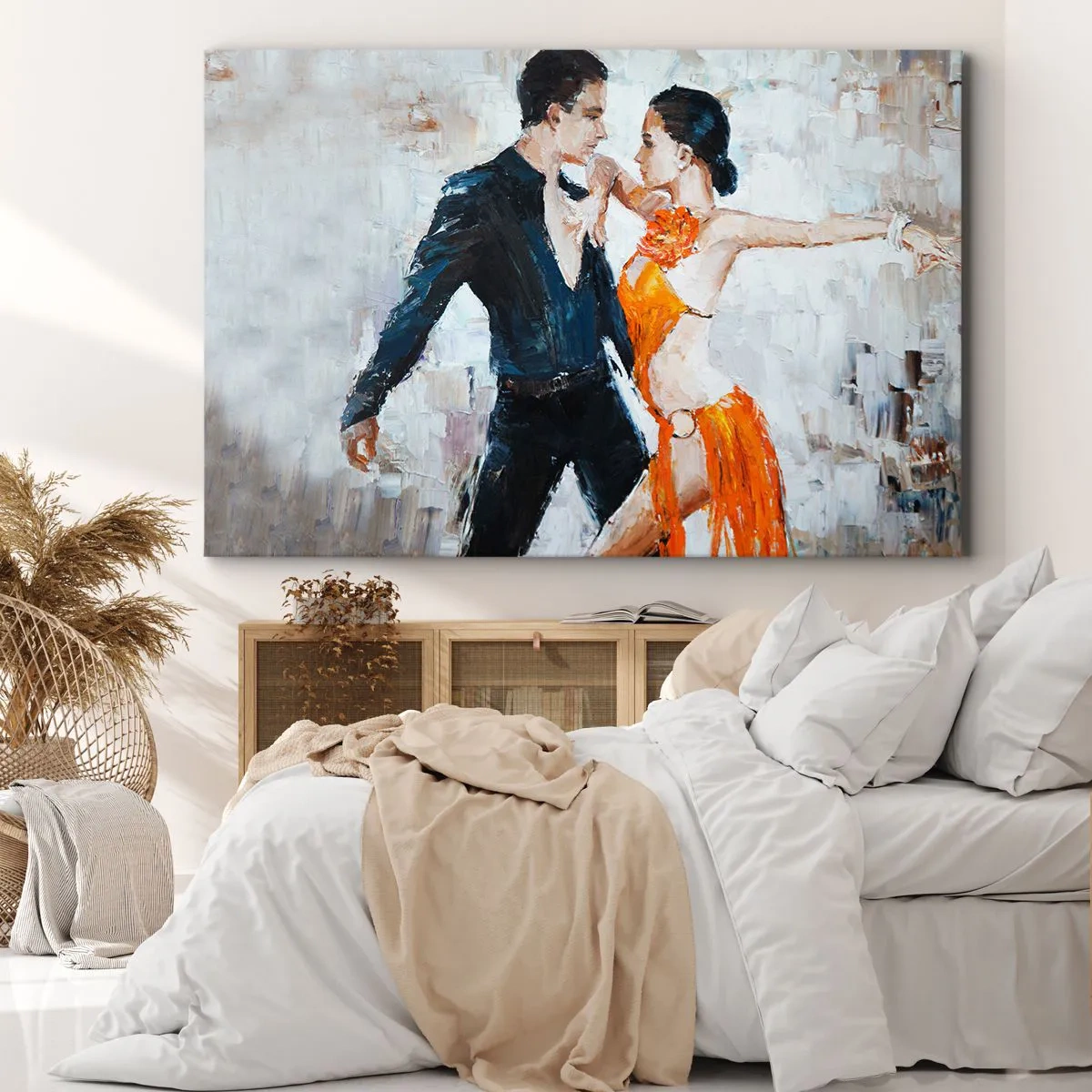 Obraz na plátne - Dynamický pár tancuje v latinskoamerickom štýle. - 70x50cm - Dirty dancing - Moderná nástenná dekorácia do obývacej izby a spálne ARTTOR