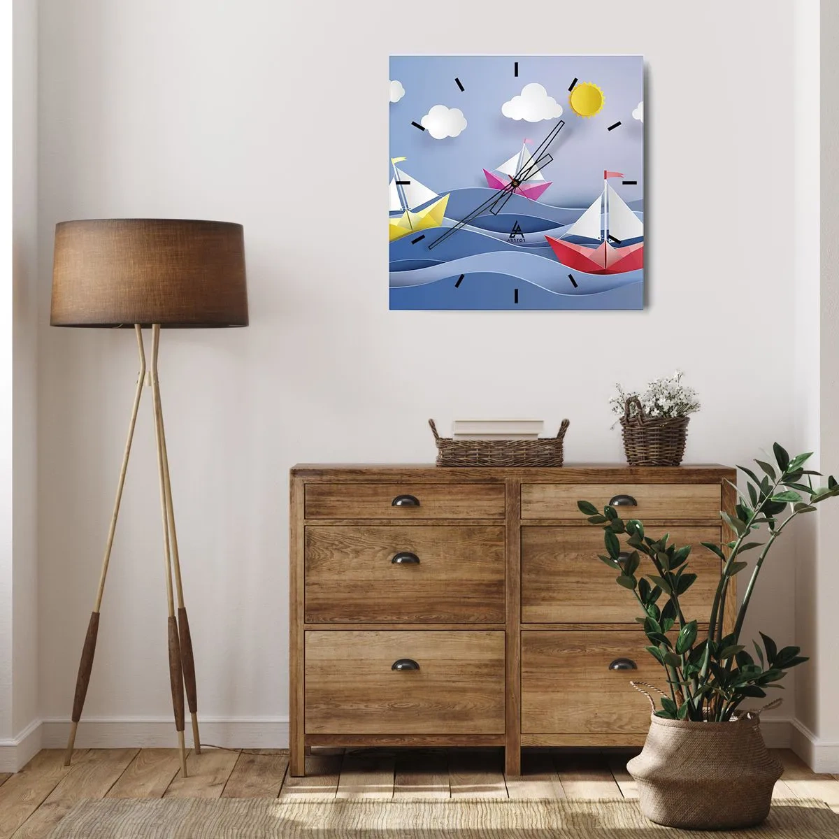Nástenné hodiny - Ach, ako je príjemné hojdať sa na vlnách - 30x30 cm