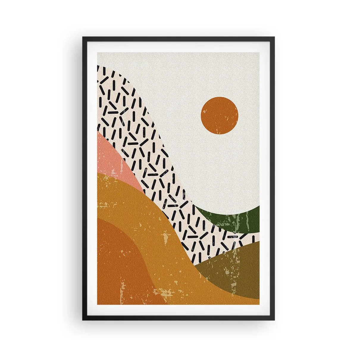Plagát v čiernom ráme - Slnečná abstrakcia - 61x91 cm