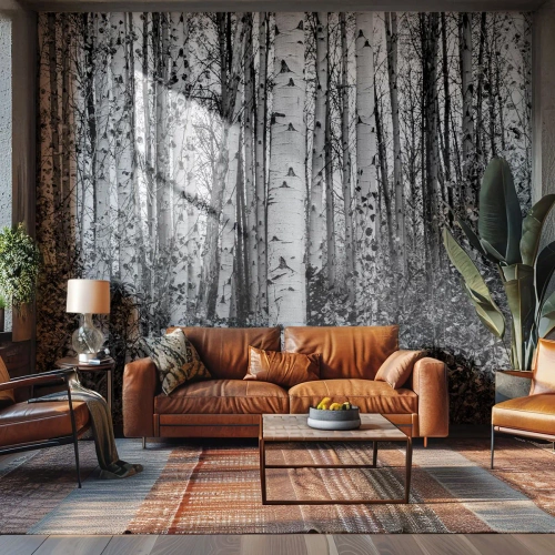 Fototapeta Premium Canvas - Brezová kolonáda - les, Breza, Príroda - 350x256 cm