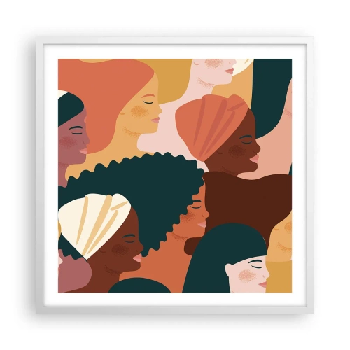 Plagát v bielom ráme - Iba ženskosť - 60x60 cm