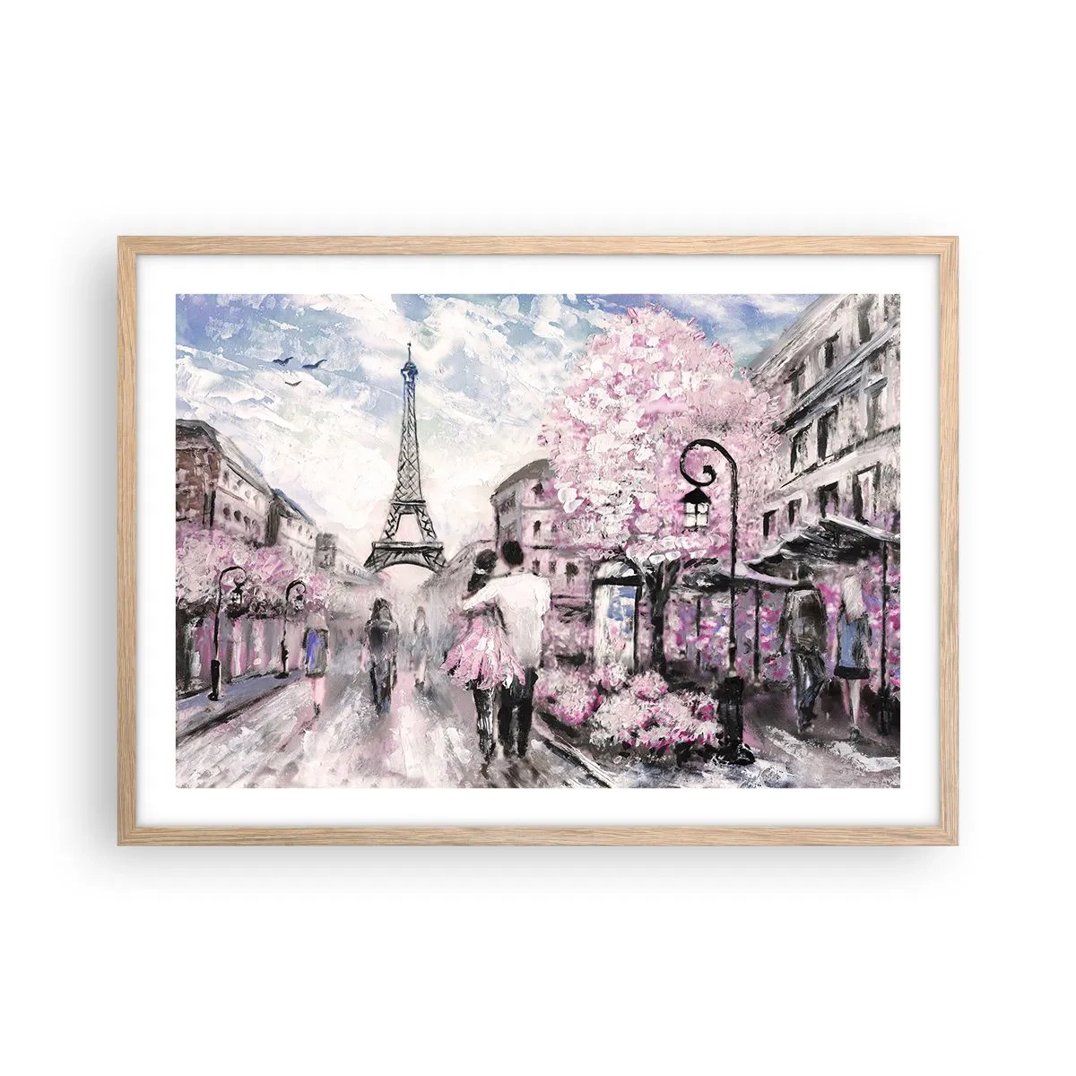 Plagát v ráme zo svetlého duba - Keď sa zamilovať, tak len v… - 70x50 cm