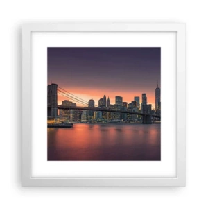 Plagát v bielom ráme - Ponorené do ľaliového ticha - 30x30 cm