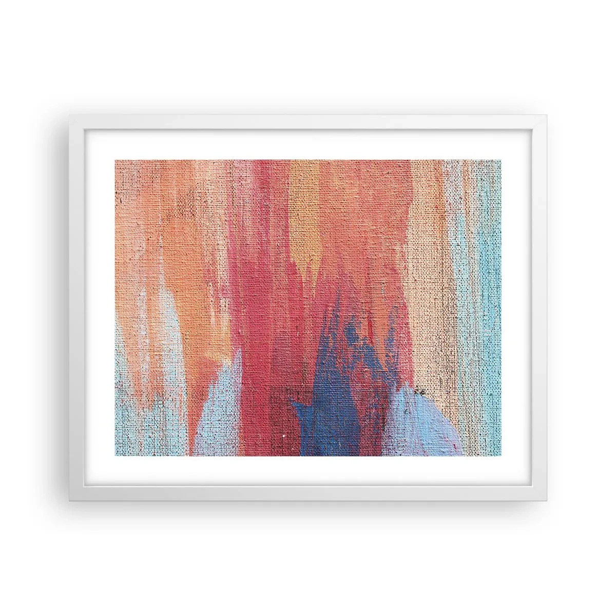 Plagát v bielom ráme - Stekať dúhou - 50x40 cm