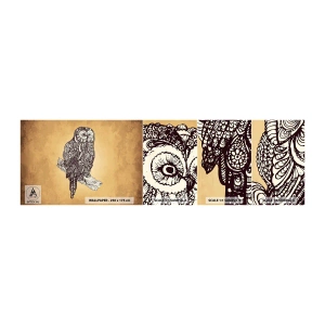 Vzorka Fototapeta Standard Eco - Majstrovské ornamenty múdrosti - Sova, Vták, Zviera - 100x30 cm