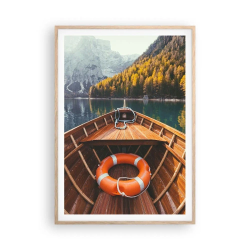 Plagát v ráme zo svetlého duba - Horská túra - 70x100 cm