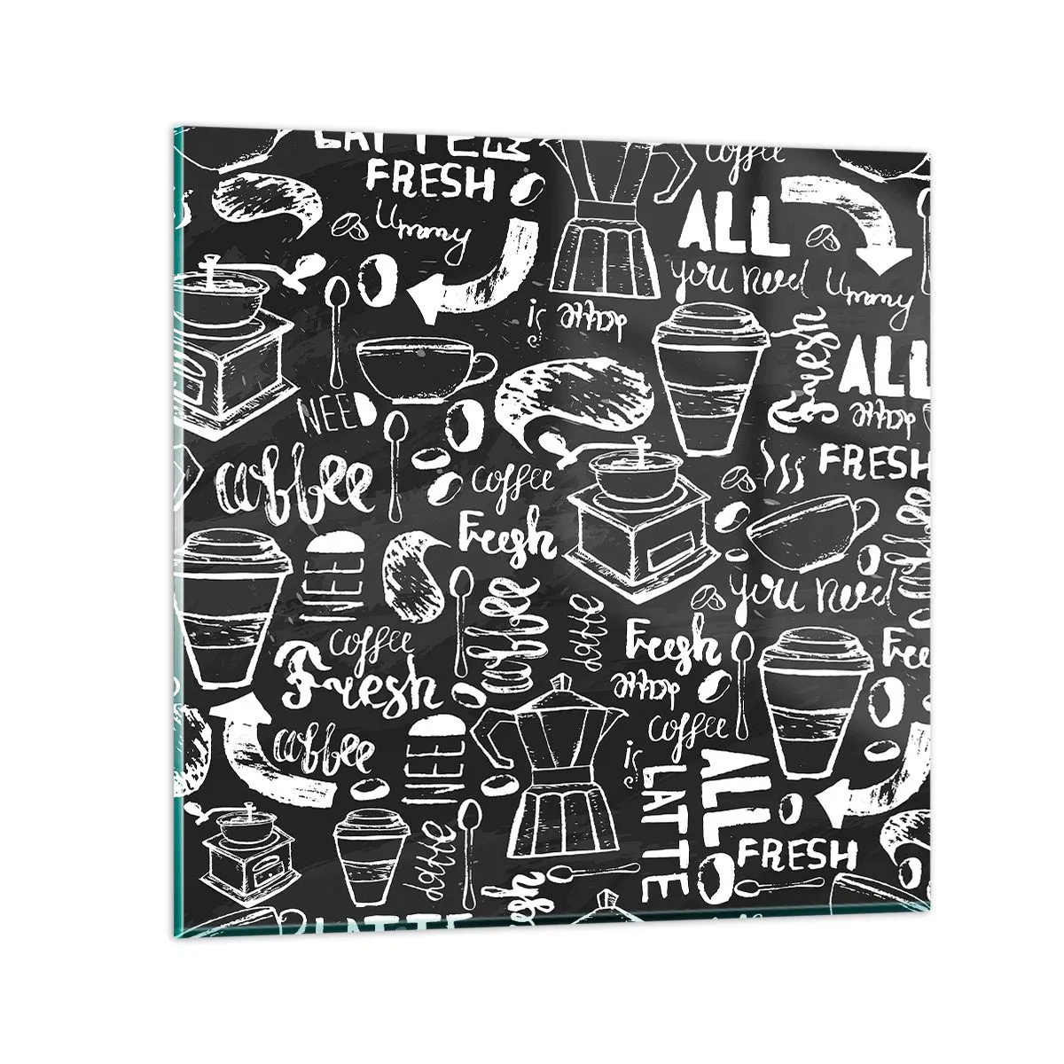 Obraz na skle - All you need is… - 50x50 cm