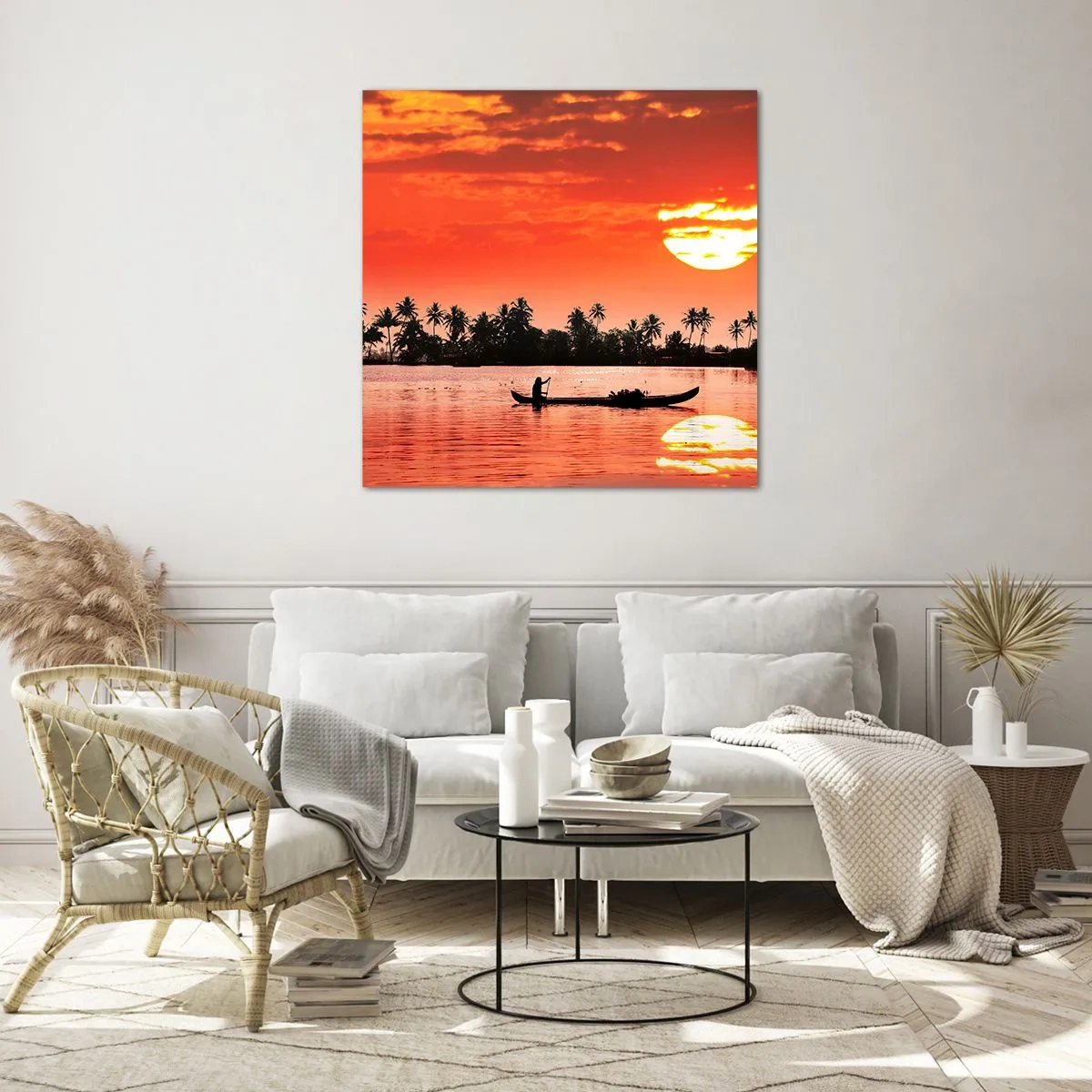 Obraz na skle - Pokoj trópov pri západe - 60x60 cm