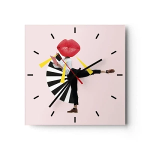 Nástenné hodiny - Surrealistický pop-art - 30x30 cm